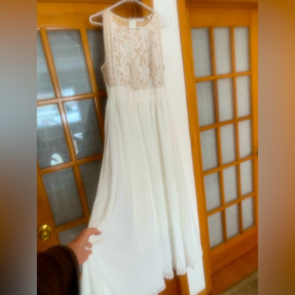 New white lulu long dress size L, very good quality - Picture 6 of 7
